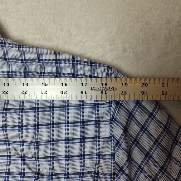 Hugo Boss Shirt Mens 15.5 Blue Check Slim Spread Collar Dress Long Sleeve Work - Picture 13 of 13